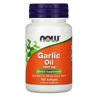 Garlic Oil 1500 мг (Чесночное масло) 100 мягких капсул (Now Foods)