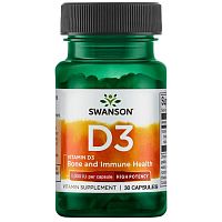 Vitamin D3 1000 МЕ (Витамин Д3 25 мкг) 60 капсул (Swanson)