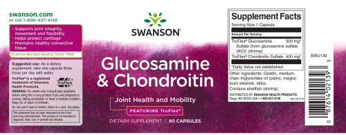 Glucosamine & Chondroitin (Глюкозамин и Хондроитин) 90 капсул (Swanson) фото 3 Glucosamine & Chondroitin (Глюкозамин и Хондроитин) 90 капсул (Swanson) фото 3