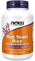 Red Yeast Rice 600 mg with CoQ10 30 mg (Красный дрожжевой рис с COQ10 30 мг) 120 вег кап (Now Foods)
