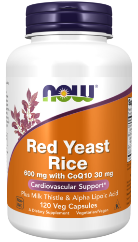 Red Yeast Rice 600 mg with CoQ10 30 mg (Красный дрожжевой рис с COQ10 30 мг) 120 вег кап (Now Foods)