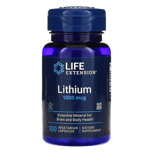 Lithium Orotate 1000 мкг (Литий Оротат 1 мг) 100 вег капсул (Life Extension)