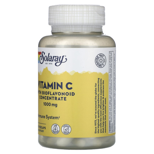Vitamin C 1000 mg with Bioflavonoid Concentrate (Витамин C 1000 мг) 100 вег капсул (Solaray) фото 8