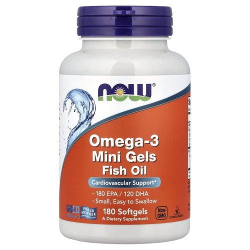 Omega-3 Mini Gels 180 капсул (Now Foods)
