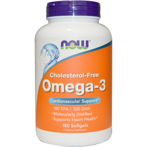 Omega-3 Cholesterol-Free 1000 mg - 180 капсул (Now Foods)