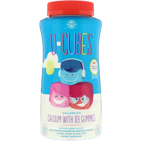 U-Cubes Calcium with D3 (Детский Кальций с Витамином Д3) 120 жевательных мармеладок (Solgar)