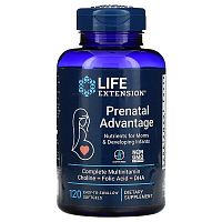 Prenatal Advantage (Пренатальные витамины) 120 легко проглатываемых капсул (Life Extension)