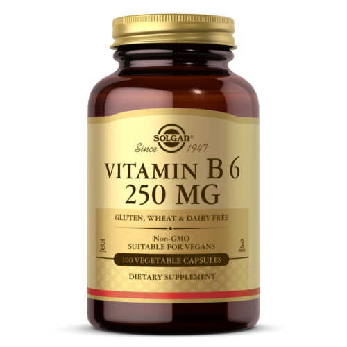Vitamin B-6 Piridoxine HCI 250 мг (Витамин Б-6 Пиридоксин гидрохлорид) 100 вег капсул (Solgar)
