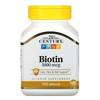 Biotin 5000 мкг (Биотин) 110 капсул (21st Century)