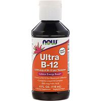 Ultra B-12 Liquid 5000 мкг (Жидкий витамин B-12) 118 мл (Now Foods)