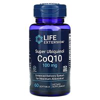 Super Ubiquinol CoQ10 100 мг (Супер Убихинол Коэнзим) 60 мягких капсул (Life Extension)