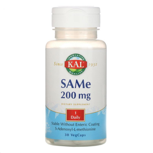 SAMe 200 мг (S-Аденозил-L-Метионин) 30 вег капсул (KAL)