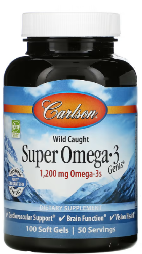Wild Caught Super Omega-3 100 гелевых капсул (Carlson)