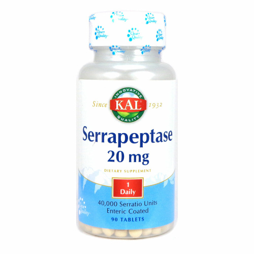 Serrapeptase 20 мг 40000 SU (Серрапептаза) 90 таблеток (KAL) Serrapeptase 20 мг 40000 SU (Серрапептаза) 90 таблеток (KAL)
