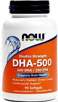 DHA-500 мг Double Strength 90 капсул (Now Foods)