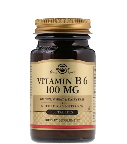 Vitamin B-6 Piridoxine HCI 100 мг (Витамин Б-6 Пиридоксин гидрохлорид) 100 таблеток (Solgar) фото 3