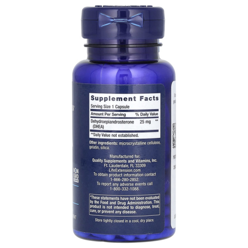 DHEA 25 мг 100 капсул (Life Extension). фото 2