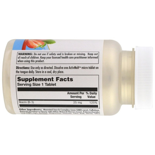 Niacin 25 mg ActivMelt (Ниацин 25 мг) 200 микро таблеток (KAL) фото 3