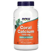 Coral Calcium 1000 мг (Кальций) 250 вег капсул (Now Foods)