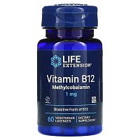 Vitamin B12 Methylcobalamin 1 мг (Витамин Б12 Метилкобаламин) 60 вег леденцы (Life Extension)