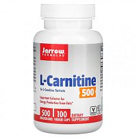 L-Carnitine (L-карнитин) 500 мг 100 вег капсул (Jarrow Formulas)