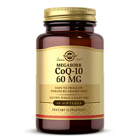 Megasorb CoQ-10 60 мг (Мегасорб с коэнзимом Q-10) 60 мягких капсул (Solgar)