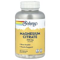 Magnesium Citrate 400 mg (Цитрат магния 400 мг) 180 капсул (Solaray)_