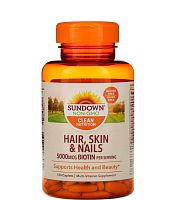 Hair Skin & Nails (Волосы, кожа и ногти) 120 каплет (Sundown Naturals)