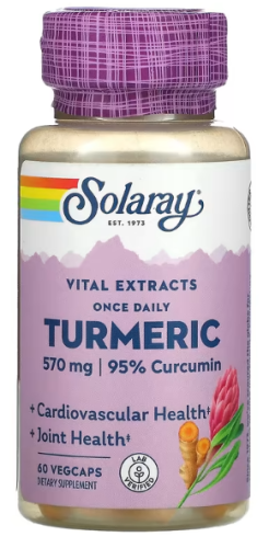 Turmeric Root Extract 600 mg (Экстракт из Корня Куркумы 600 мг) 60 вег капсул (Solaray) фото 4