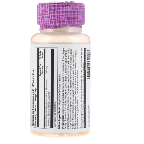 Turmeric Root Extract 300 mg (Экстракт из Корня Куркумы 300 мг) 60 вег капсул (Solaray)  фото 4