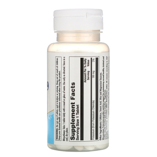 Potassium Chloride 99 мг (Хлорид Калия) 100 таблеток (KAL) фото 2