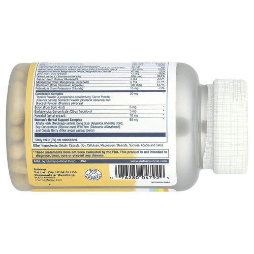 Women's Golden Multivitamin (Мультивитамины для женщин) 90 капсул (Solaray)_ фото 2