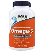 Omega-3 1000 мг (Омега-3) 200 капсул (Now Foods)