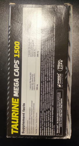 Taurine Mega Caps 1500 (Таурин) 120 капсул (Olimp) Поврежденная упаковка фото 3