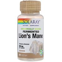 Lion's Mane Fermented 500 mg (ежовик гребенчатый ферментированный 500 мг) 60 капсул (Solaray)