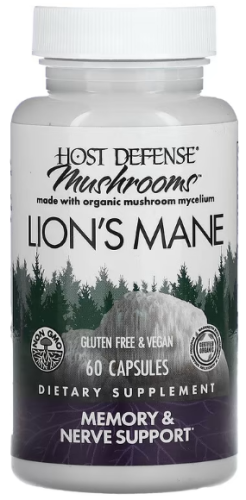 Lion's Mane Host Defense Mushrooms (Ежовик Гребенчатый) 60 вегетарианских капсул (Fungi Perfecti) фото 2