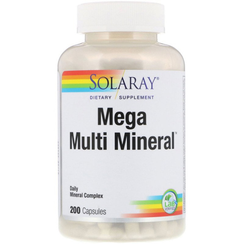 Mega Multi Mineral Iron-Free (Комплекс минералов без железа в составе) 200 капсул (Solaray) фото 2