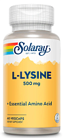 L-Lysine 500 mg (L-Лизин 500 мг) 60 вег капсул (Solaray)