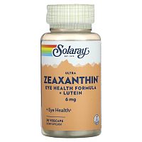 Zeaxanthin 6 mg Ultra Eye Healt Formula + Lutein 30 вег капсул (Solaray)