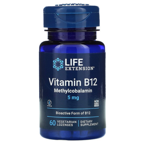 Vitamin B12 Methylcobalamin 5 мг (Метилкобаламин) 60 вег леденцов (Life Extension) срок 01.23
