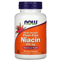 Flush-Free Niacin 500 мг Double Str. (Ниацин не вызывающий покраснений) 90 вег капсул (NOW Foods)