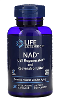 NAD+ Cell Regenerator and Resveratrol Elite (Регенератор клеток NAD+) 30 вег капсул (Life Extension)