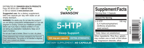 5-HTP 100 мг 60 капсул (Swanson) фото 2