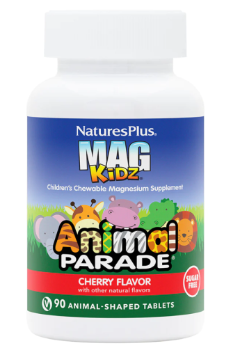Animal Parade MagKidz 100 мг (Детский магний) вкус вишни 90 таблеток (NaturesPlus)
