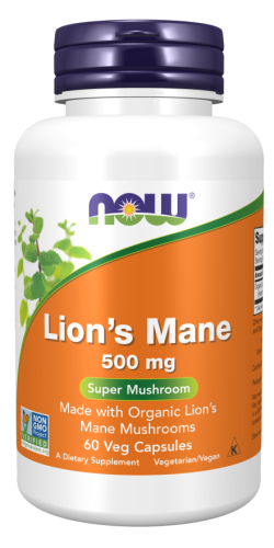 Lion's Mane 500 мг (Ежовик гребенчатый) 60 вег капсул (Now Foods)