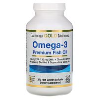 Омега-3 (Триглицеридная Форма) 240 капсул (California Gold Nutrition)
