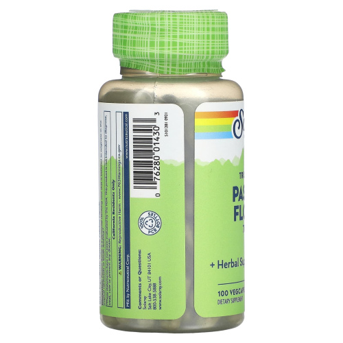 Passion Flower 700 mg (Пассифлора 700 мг) 100 вег капсул (Solaray) фото 4