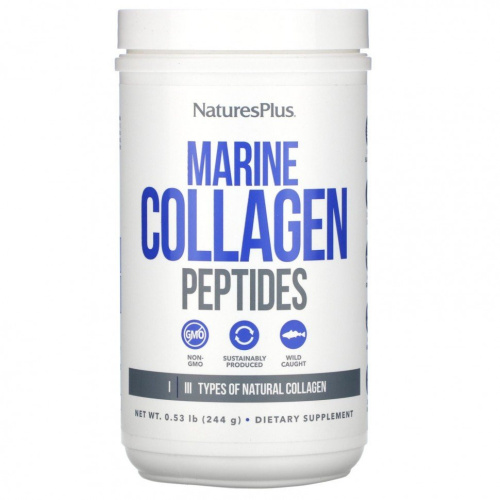 Marine Collagen Peptides (пептиды морского коллагена) без вкусовых добавок 244 г (NaturesPlus)