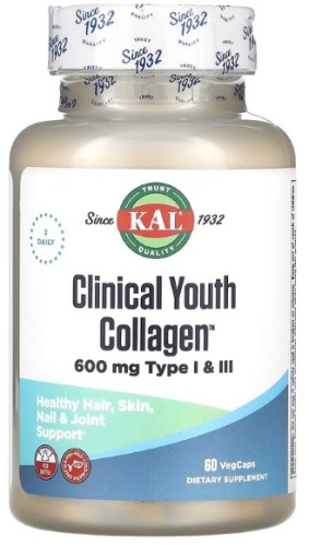 Hydrolyzed Marine Collagen Type I & III 600мг (Морской коллаген 1 и 3 типа) 60 вег капсул (KAL) Hydrolyzed Marine Collagen Type I & III 600мг (Морской коллаген 1 и 3 типа) 60 вег капсул (KAL)