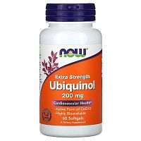 Ubiquinol 200 мг (Убихинол) 60 мягких капсул (Now Foods)